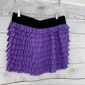 Pleated Purple Chiffon Skirt